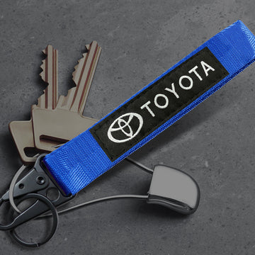 Toyota Blue Racing Keychain Metal key Ring Hook Strap Lanyard Universal