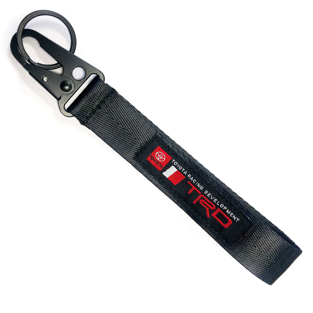 TRD Black Racing Keychain Metal key Ring Hook Strap Lanyard Universal