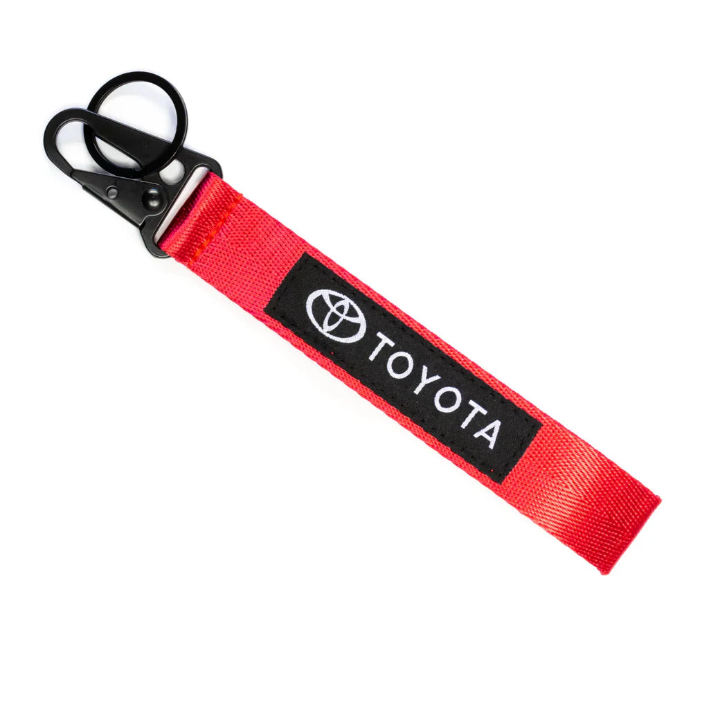 Toyota Red Racing Keychain Metal key Ring Hook Strap Lanyard Universal
