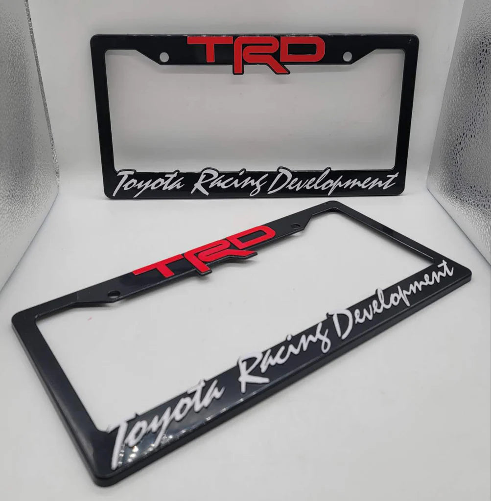Universal 2PCS TRD ABS Plastic Black License Plate Frame Cover