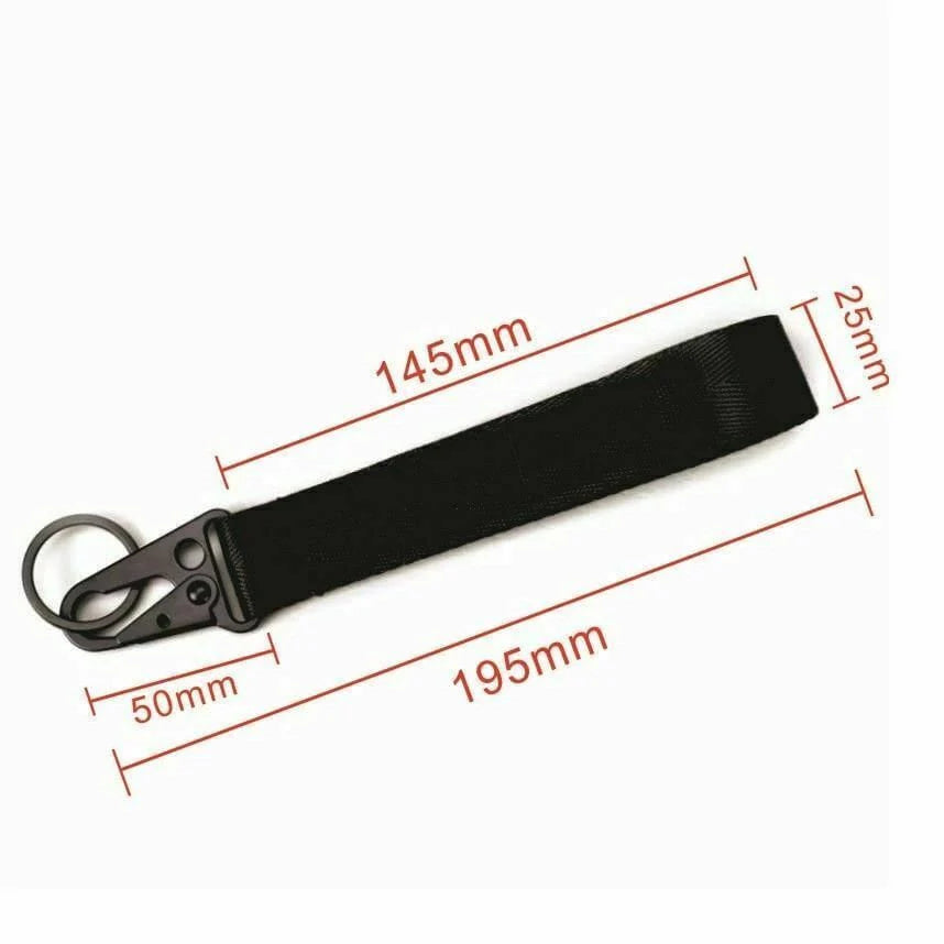 TRD Black Racing Keychain Metal key Ring Hook Strap Lanyard Universal