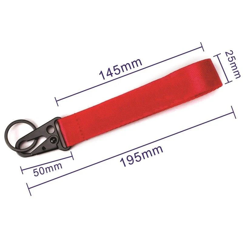 TRD Red Racing Keychain Metal key Ring Hook Strap Lanyard Universal